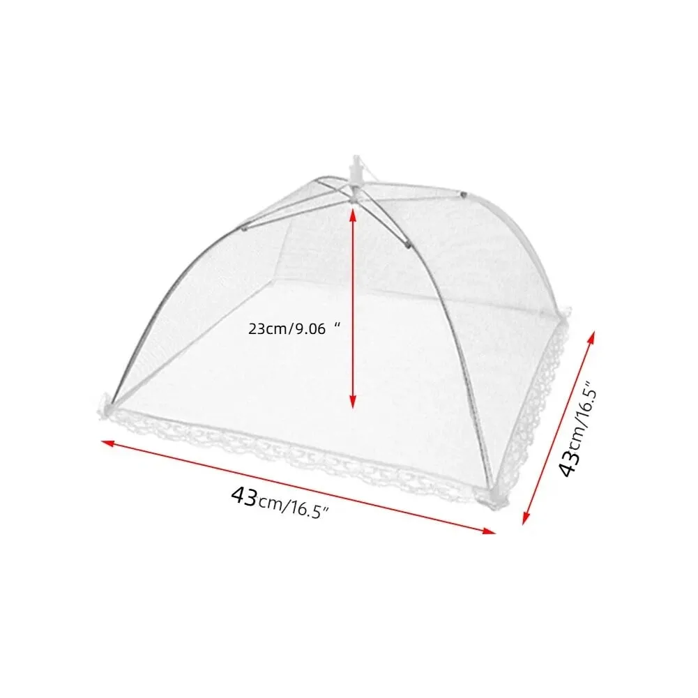 Large pop-up white mesh food cover tent - foldable and washable suitable for outdoor picnics barbecues and parties