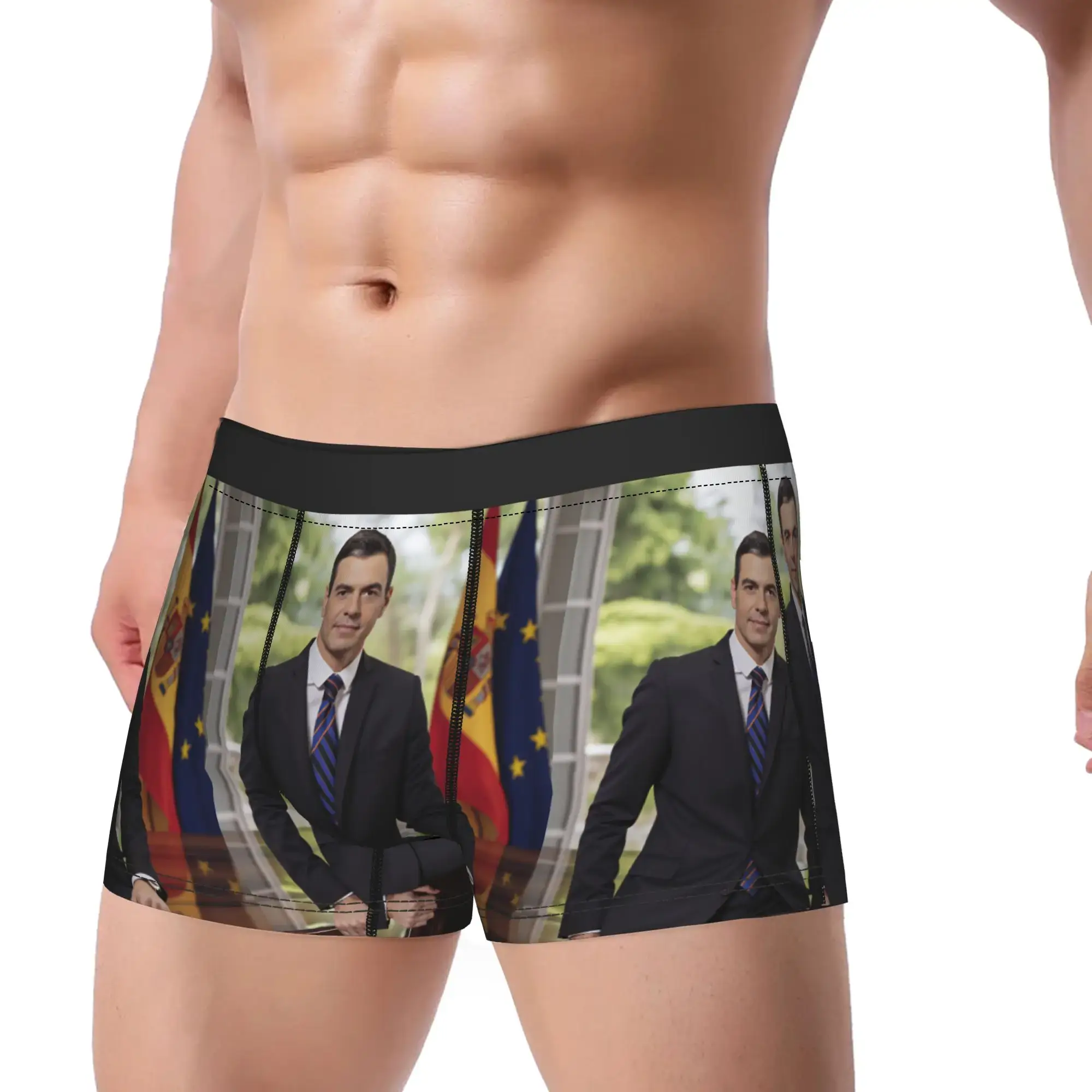 Pedro Sanchez Cueca Impressão Tronco Venda Quente Calcinha Masculina Novidade Boxer Breve Presente de Aniversário