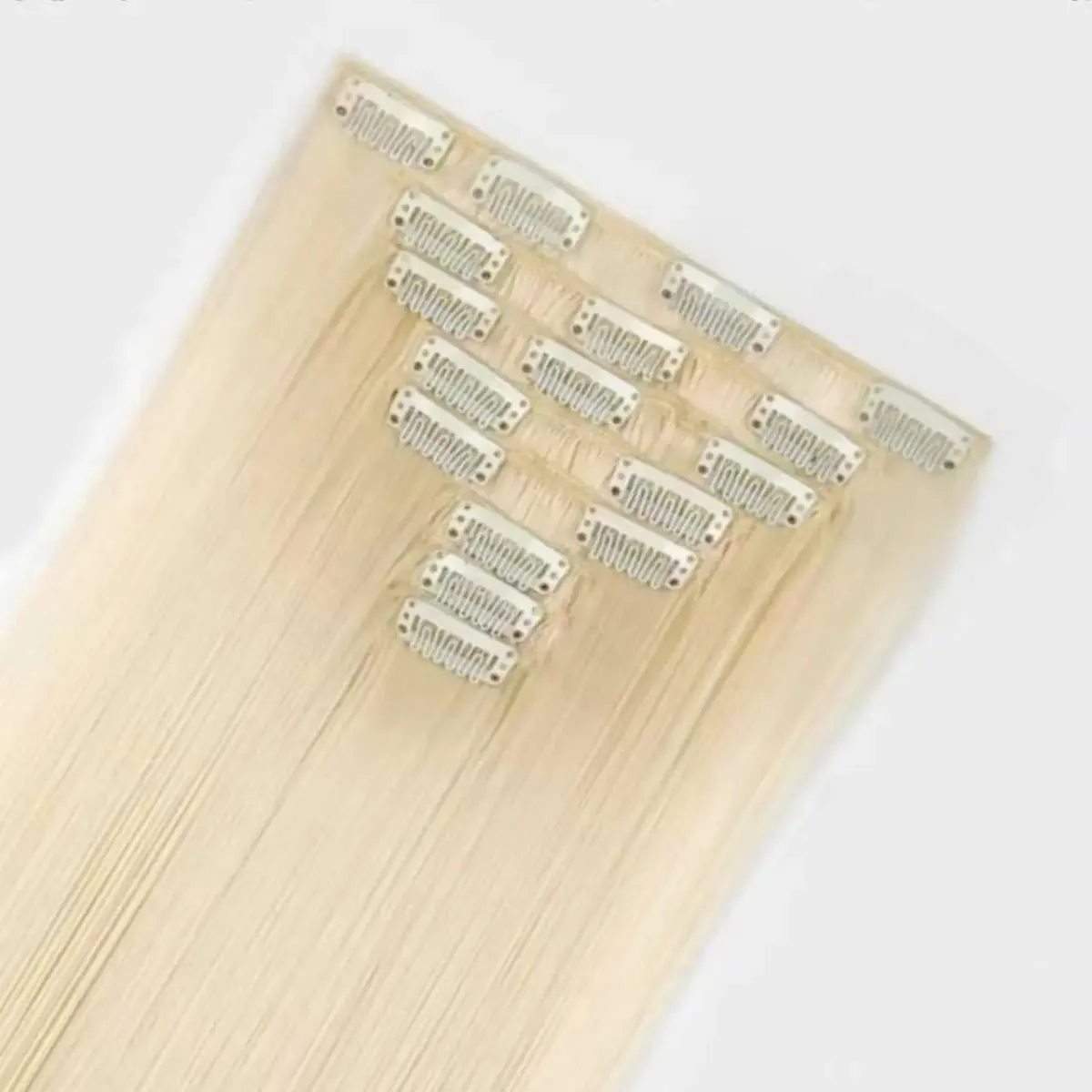 22Inch Long Straight Wavy Hair Extension 8Pcs/Set 17 Clips High Tempreture Synthetic Hairpiece Clip In Hair Extensions Cosplay