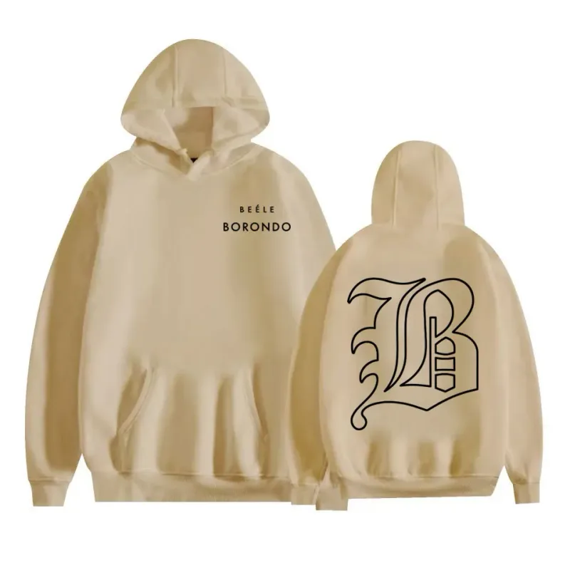 Sudaderas con capucha con logotipo del rapero BEELE Borondo, ropa para hombre, sudaderas Vintage de Hip Hop de gran tamaño, jerséis informales de lana, ropa de calle