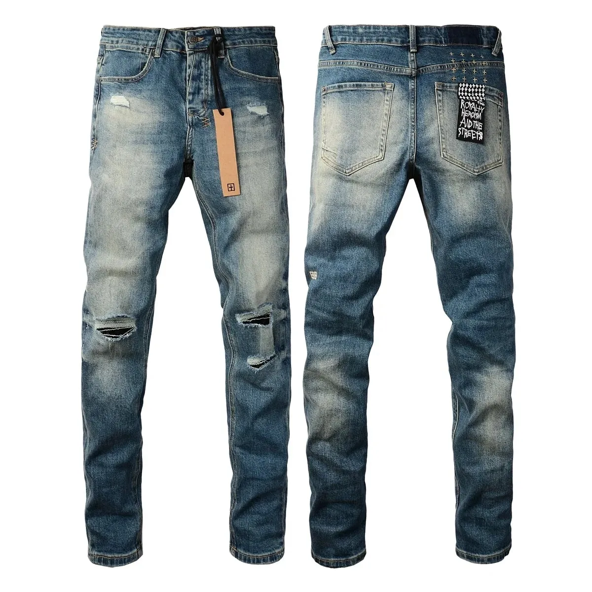 2026 New Arriva Men's Premium White Skinny Jeans Clean Fit Denim Pants High Street Fashion Trousers