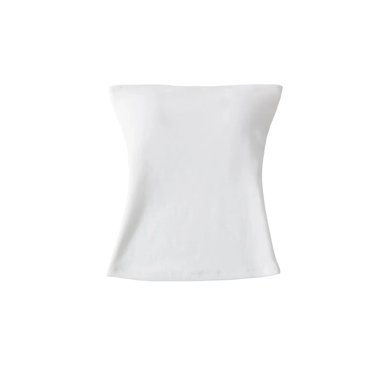 Women Solid Strapless Tube Top Sleeveless Bandeau Crop Top Stretch Basic Wrap Bustier Summer Casual Y2K Tank Tops