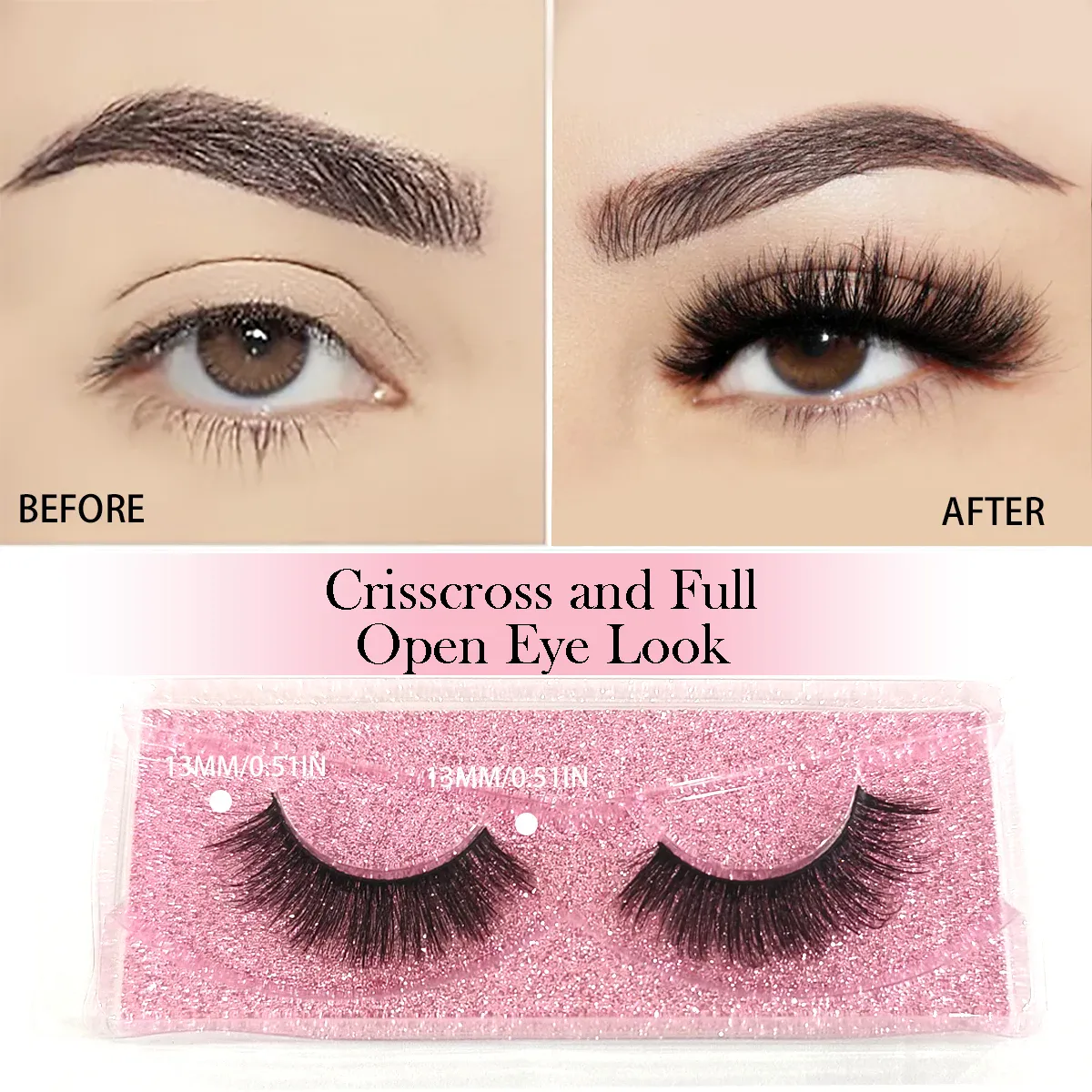 100 Pairs Cat Eye Lashes Natural Long Mixed Style Curling Fluffy Faux Eyelashes Individual Packing Manga Lashes