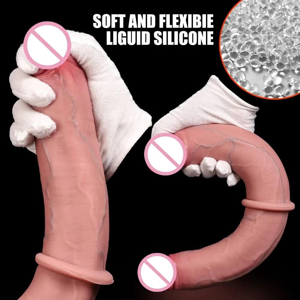 Double Ended Dildo Realistic Double Sided Big Long Thick Dildos with Veins Vaginal Anal Huge Adult Penis Sex Toys for Lesbian