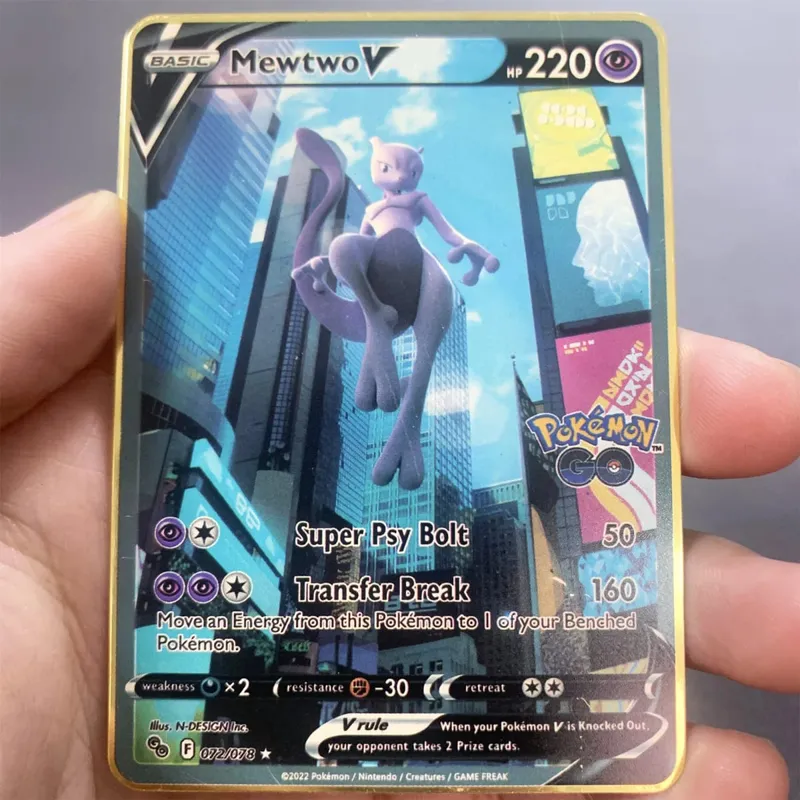 İngilizce Metal Pokemon Kartları DIY Arceus Mewtwo Charizard Pikachu Parlak Demir Pokémon GX Vmax EX Oyunu Çocuk Koleksiyonu Kart Oyuncak Hediye