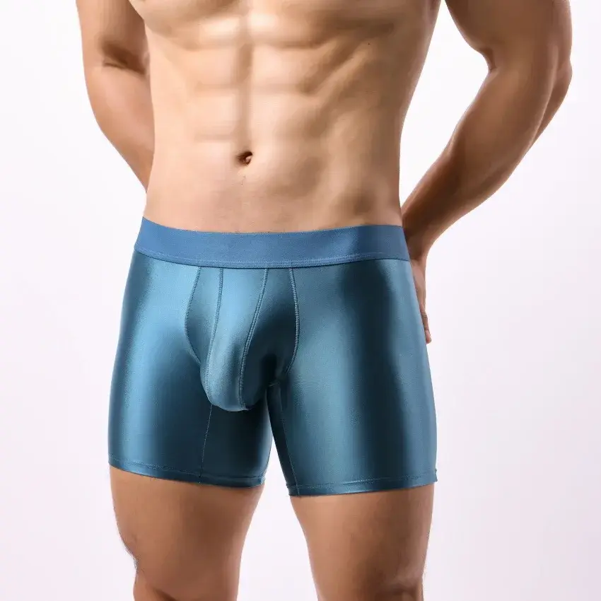Seluar Dalam Lelaki Boxers Solid U Pouch Panties untuk Lelaki Extended Leg Boxer Shorts Homme Pinggang Tengah Sports Underpants Lelaki M-XXL