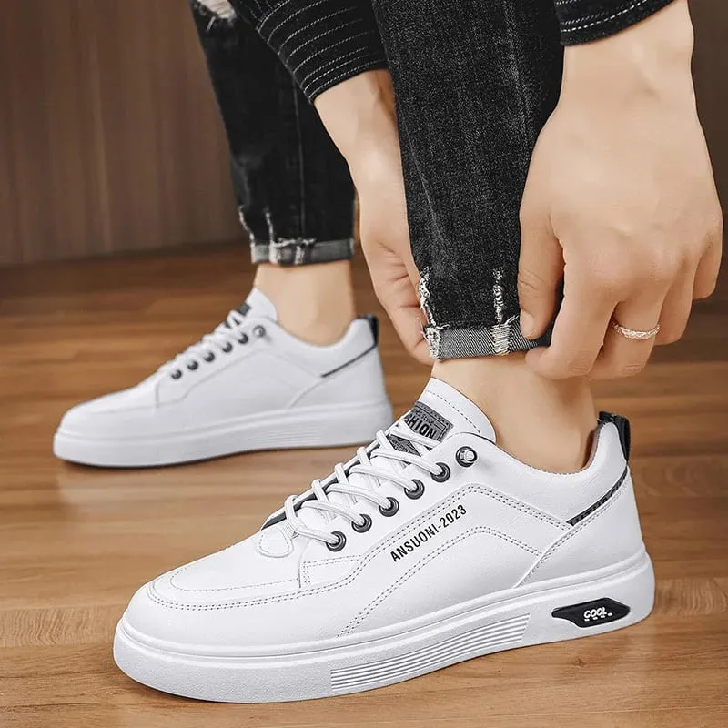 White Shoes Outdoors Leisure Sneakers Breathable Walking Shoes Flat Shoes Chaussure Homme Men's Casual Skateboarding Shoes