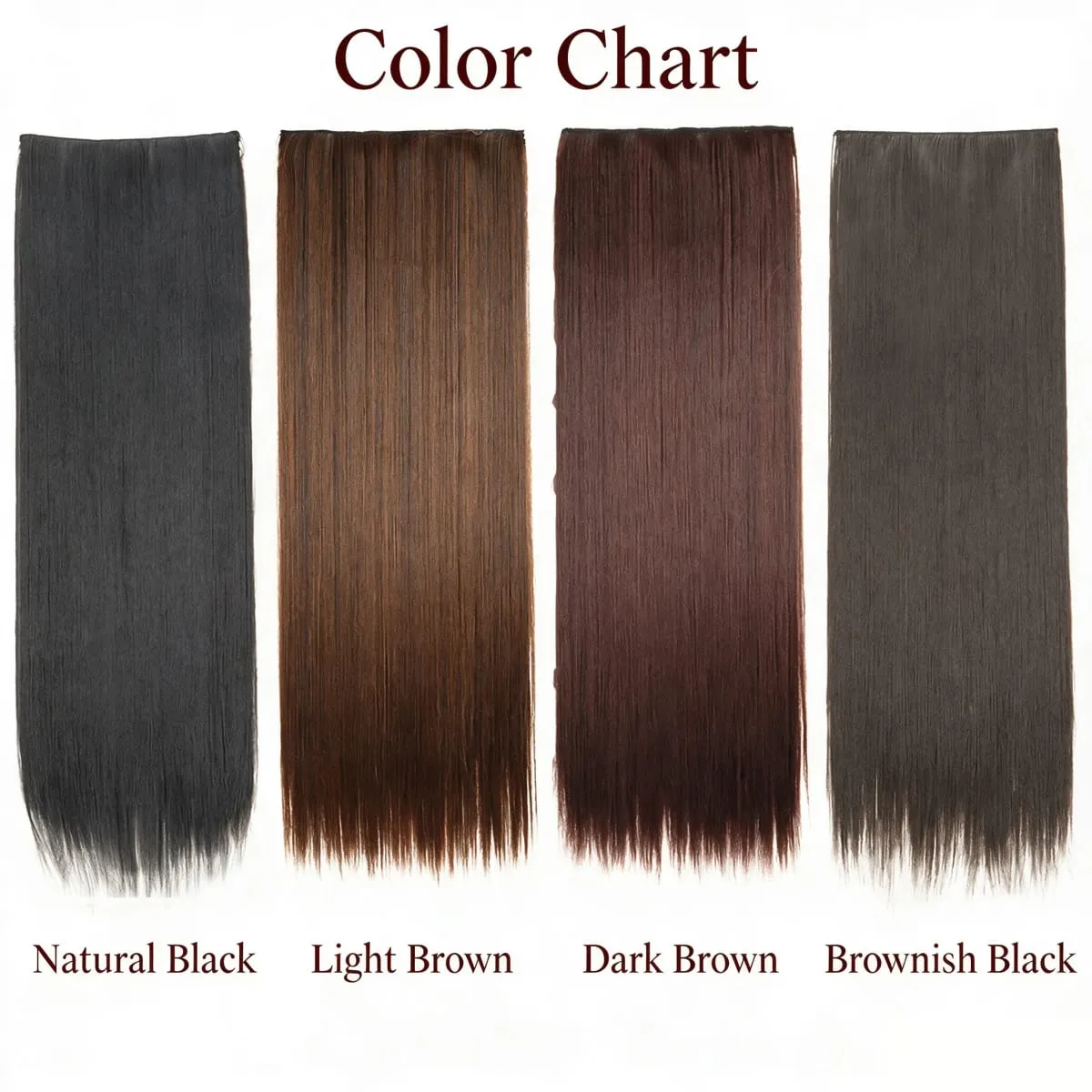 Synthetic 5-Clip One Piece Invisible Hair Extensions Long Straight 24/32/40Inch Heat Resistant Hairpiece for Women
