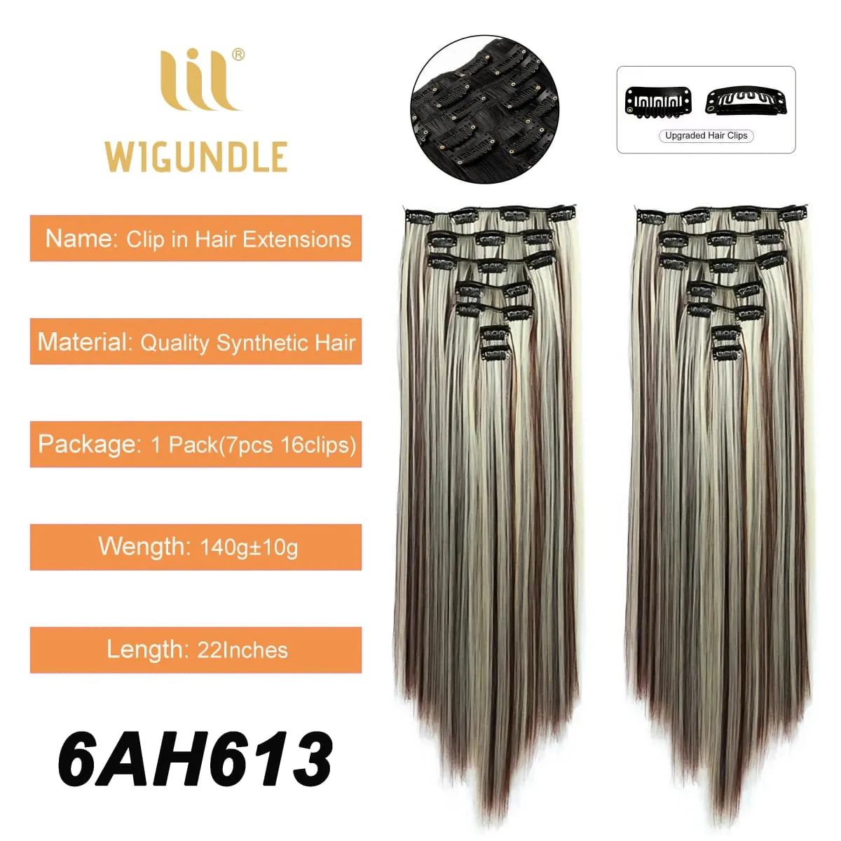 Clips In Hair Extension Long Straight Hair Pieces Clip In Hair Extension 22inches 7pcs/set Synthetic Fake Hair Pieces for Women