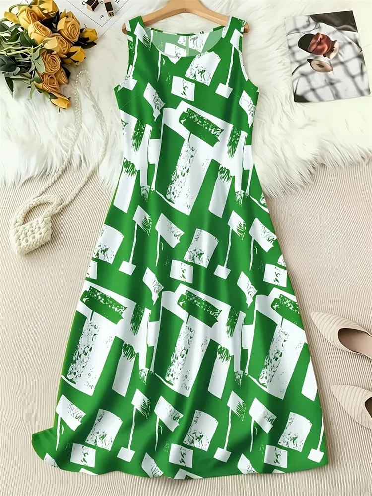 Trendy 3D Women's New Arrival Dresses Summer Street Style Printed Loose-Fit Casual Dresses Outdoor Travel and Party Dresses