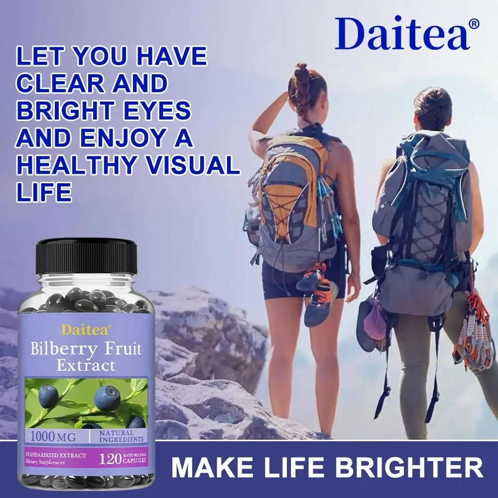 Premium Bilberry Extract Eye Vitamin Supplement Promotes Vision Health Antioxidant Benefits and Improves Cardiovascular Health