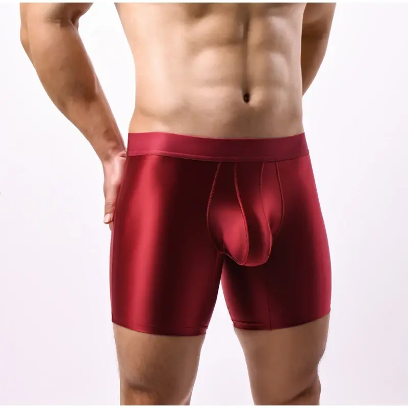 M-xxl Mens Underwear Boxers Solid U Pouch Panties Para sa Lalaki Extended Leg Boxer Shorts Homme Middle Waist Sports Underpants Lalaki