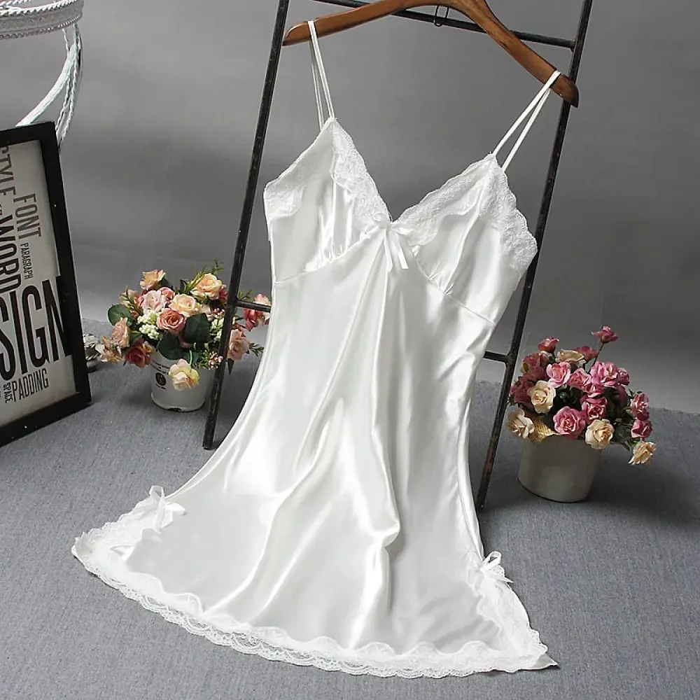 Women Sexy Lingerie Plus Size Sleepwear Strap Nightdress Colorful Nightgown Female Nightwear Comfort Home Set