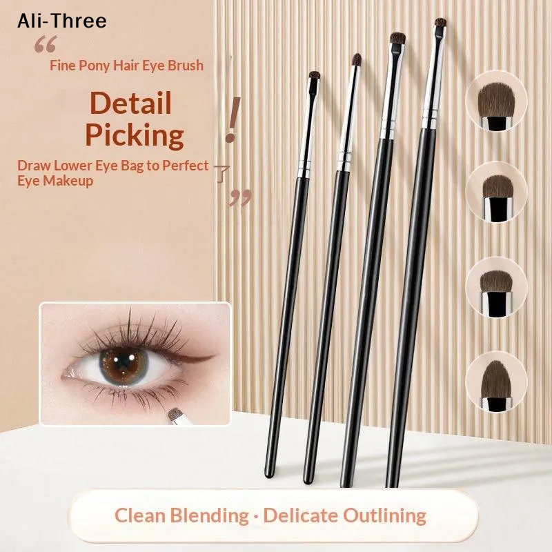 4/6Pcs Eye Detail Brushes Set Horse Hair Eyeshadow Brushes Undereye Smudge Brushes Soft Eyeliner Brush Perfect Eye Makeup Tools