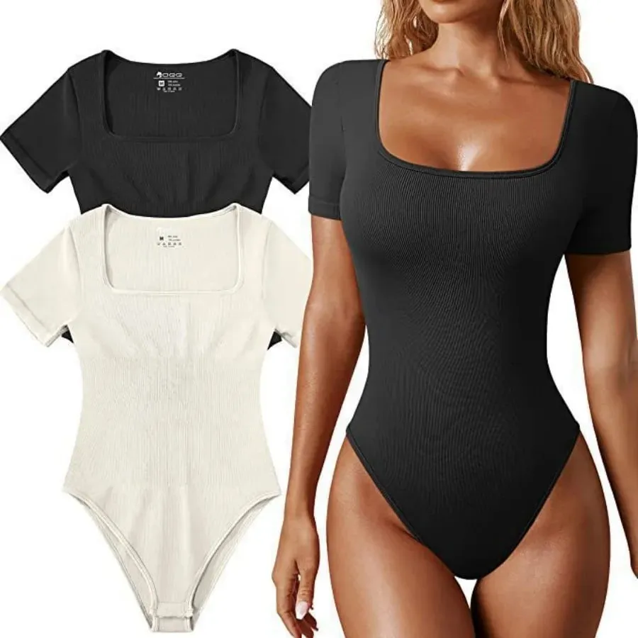 Women Sleeveless Yoga Bodysuit Square Neck Summer One Piece Swimsuits Sexy Lingerie Sports Fitness Women Rompers Bodysuits
