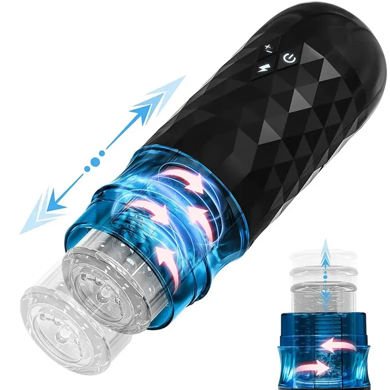 Automatic Male Masturbator Telescopic Rotation Men Masturbation Cup LCD Digital Simulation Blowjob Masturbator Sex Toy for Men