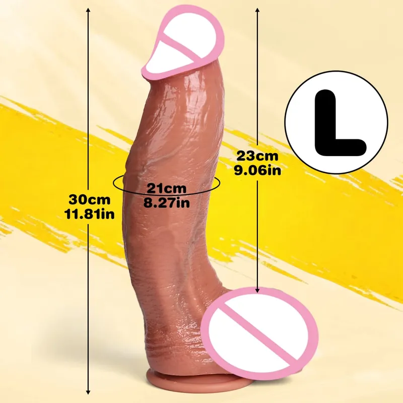Bend Dildo Realistic Silicone Thick Penis Adult Sex Toys for Women Anal Vagina Masturbator Dildos with Suction Cup Dick Massager — image 8