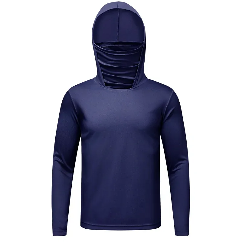 Panlalaking summer plus size na sportswear na mabilis na tuyo na may hooded casual ice silk breathable lightweight fishing at sun protection suit