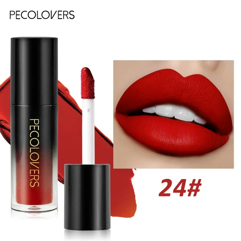 Brilho labial de veludo fosco, múltiplas cores, à prova d'água, de longa duração, copo antiaderente, batom suave para aplicar alta renderização de cores