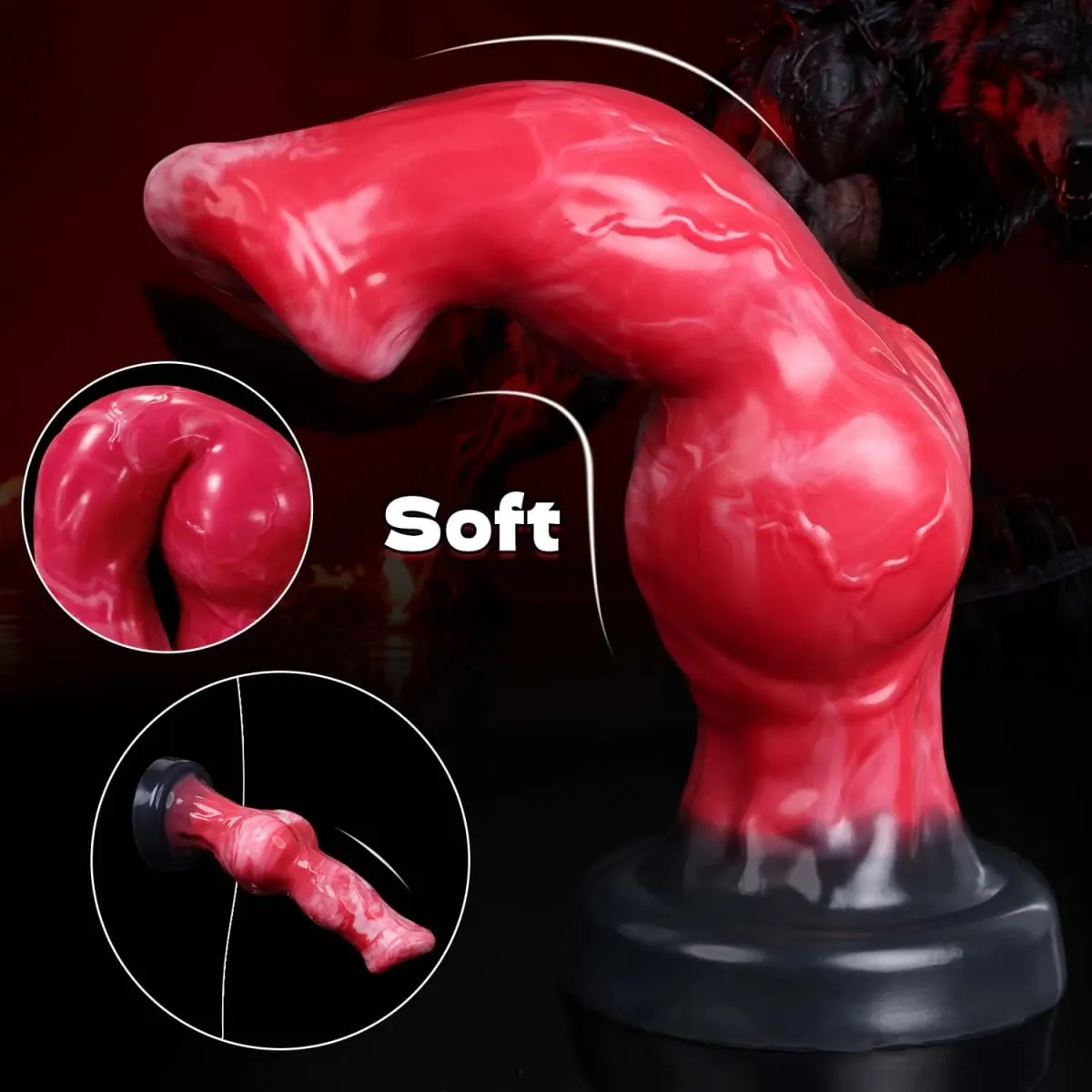Big Knot Dog Dildo Soft Silicone Animal Penis Sexual Fantasy Female Vaginal Masturbation Monster Dildo Anal Plug Adults Sex Toys