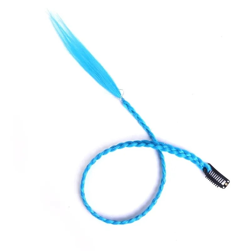 Synthetische 5 Teile/los Clip-in Extensions Für Frauen Pferdeschwanz Regenbogen Geflecht Haar Verlängerung 22'' Ombre Haarteil Box Braid Mit Clip