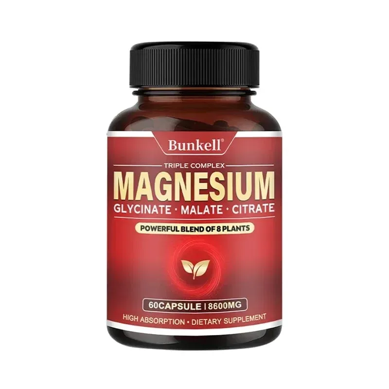 Citrato malato di magnesio glicinato ad alto assorbimento 100% chelato non OGM Vegetariano senza glutine 8 600 Mg 120 capsule