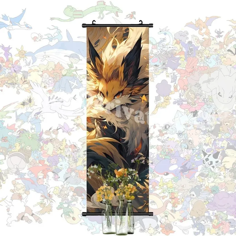 Έντυπη αφίσα Anime Έργα τέχνης τοίχου Gengar Εικόνες Charizard Ζωγραφική Καμβάς Pikachu Κρεμαστά ειλητάρια Διακόσμηση δωματίου στο σπίτι
