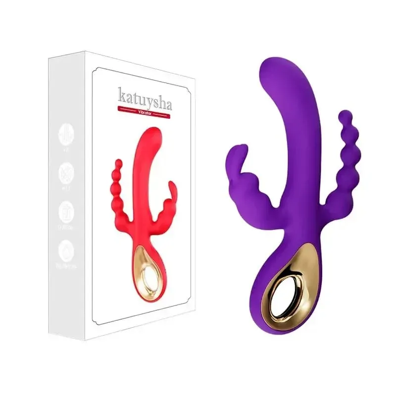 G Spot Dildo Rabbit Vibrator for Women 3 In1 Clitoris Stimulation Silicone Waterproof Female Vagina Anal Massager Adult Sex Toy