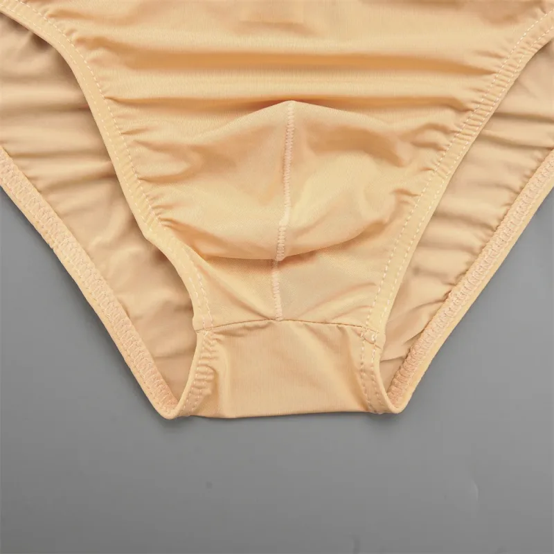 Seluar Dalam Lelaki Pinggang Rendah Ais Nipis Seluar Dalam Separuh Lutsinar Warna Pejal Plus Saiz Bulge Pouch Seluar Dalam Lembut Bernafas Licin