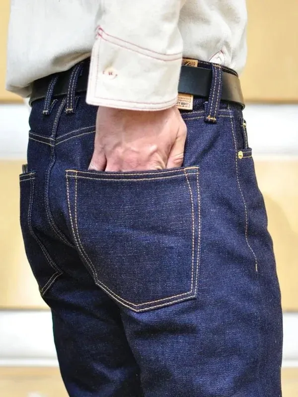 Mens Saucezhan Jeans 308XX-z1 21 oz Rainbow Selvedge Denim Vintage Raw for Men Sanforized Unwashed Heavyv