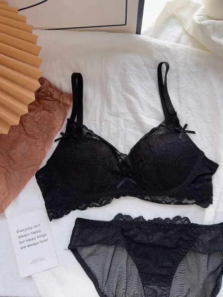 Cute Red Bra and Panty Set Women Comfortable No Wire Push Up Lingerie Sexy Bridal Wedding Lingerie Set Girls Birthday Present