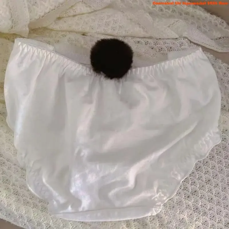E06E Women's Cartoon Panda Pattern Winter Lingerie Furry Plush Bra and Panty Set School Girl Japanese Anime Cosplay Underwear