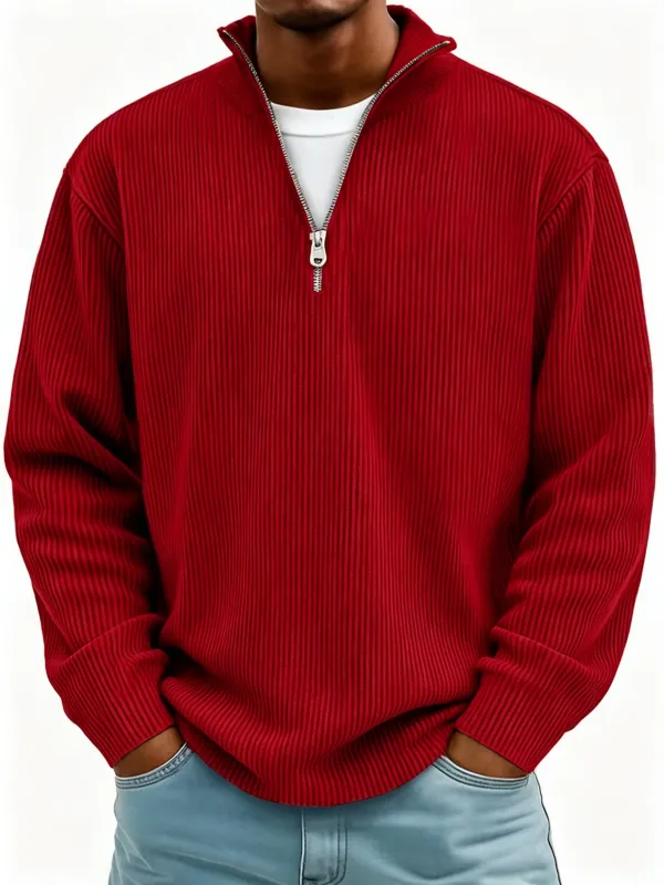 Men's Autumn Winter Stand-Collar Zip-Up Sweatshirt Loose Long Sleeve Casual Daily Outdoor Fashion Trendy Men's Outerwear