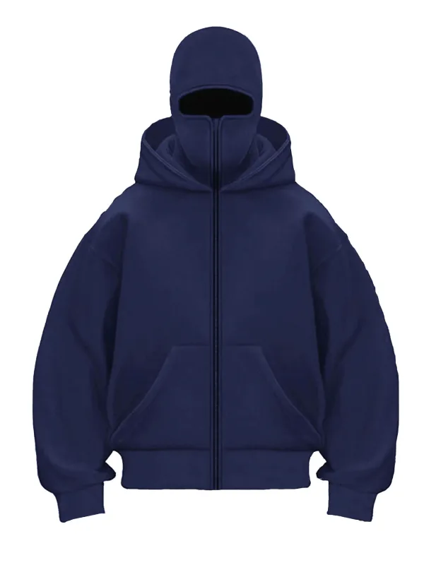 Men's and Women's Berets - Rock Style - Fall/Winter Collection - New Product - Double-Layered Hooded Sweatshirt - Zipper Jacket