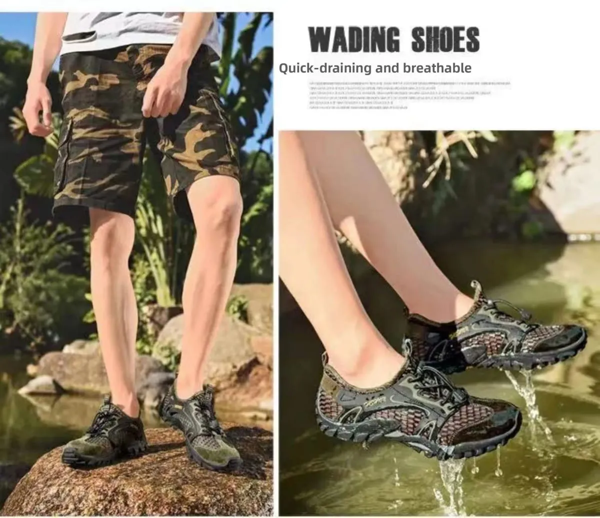 New 2026 Men's Summer Quick Dry Wading Shoes Two Way Casual Water Shoes Breathable Mesh Shoes for Outdoor And Leisure Activities
