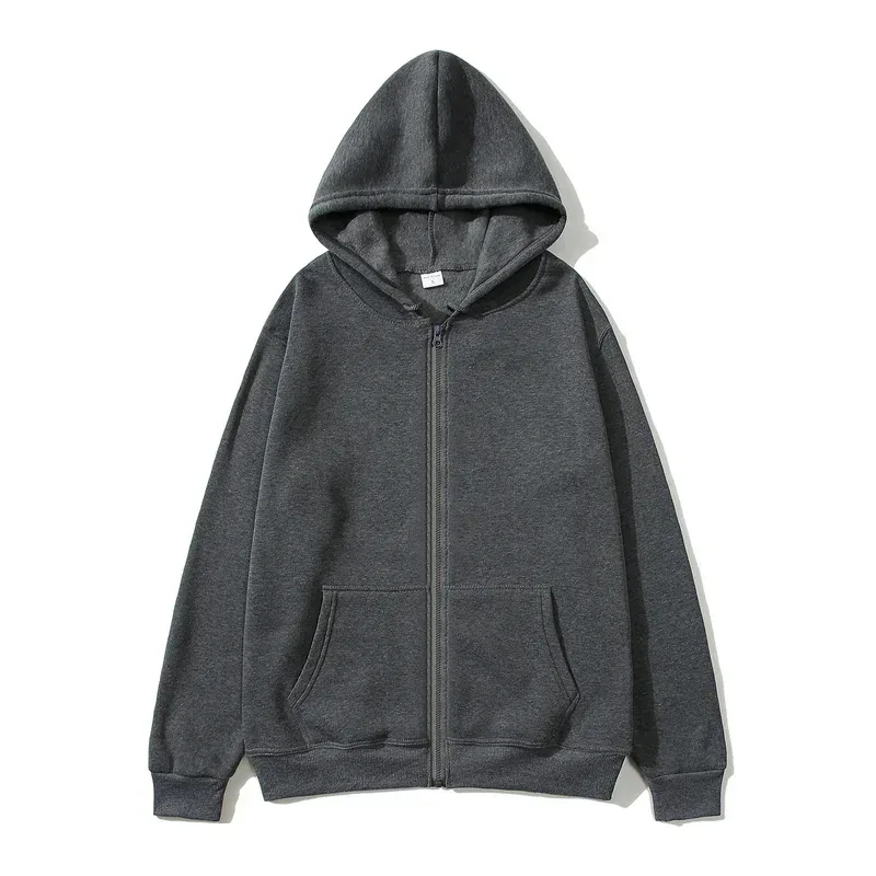 Men/Women Zipper Cardigan Hoodies Pure Color Casual Jacket Coats Fleece Spring Autumn Sweatshirts Sports Streetwear Men tops — image 9