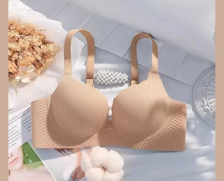Luxury Thick Padded Wirefree Bra Set Women Seamless Solid Gathering Lingerie Comfort Push Up Support Designed for Smaller Bust