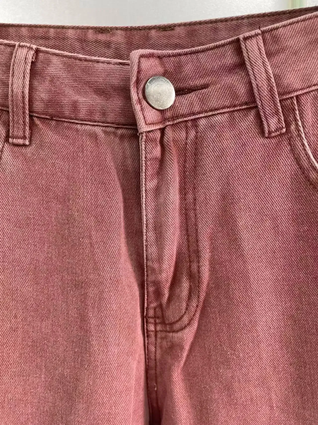 Men Jeans Pink Basic Straight Leg Men Jeans Mid Rise All-match Trousers All Seasons Street Daily Bottoms For Young Men Daily Out