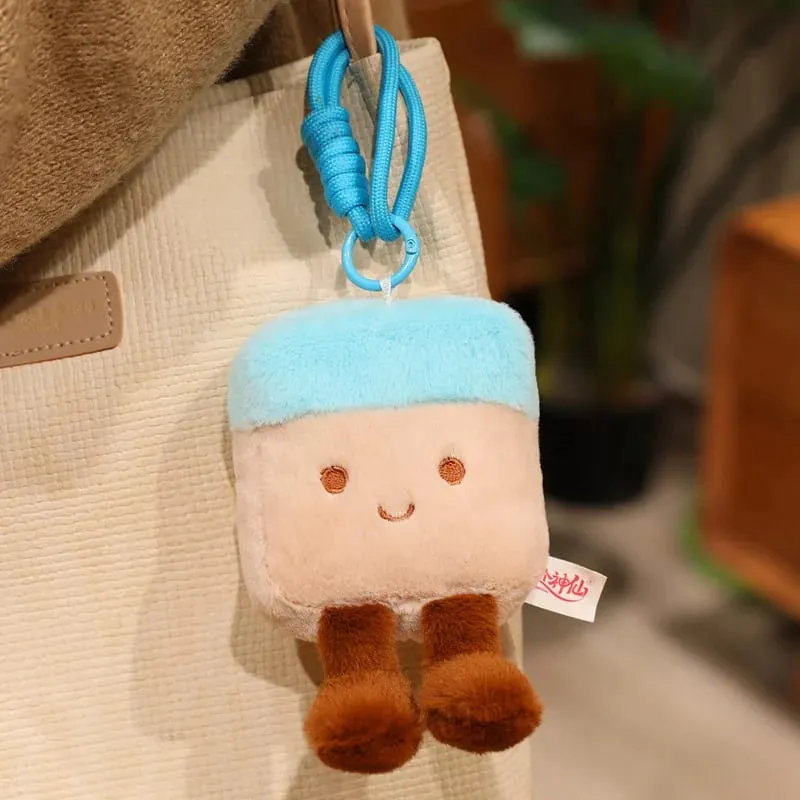 13/20cm Pencil Case Stationery Plush Humanoid Toy Stuffed Kawaii Eraser Ruler Doll Pendant with Loop Plushie Decor for Bag