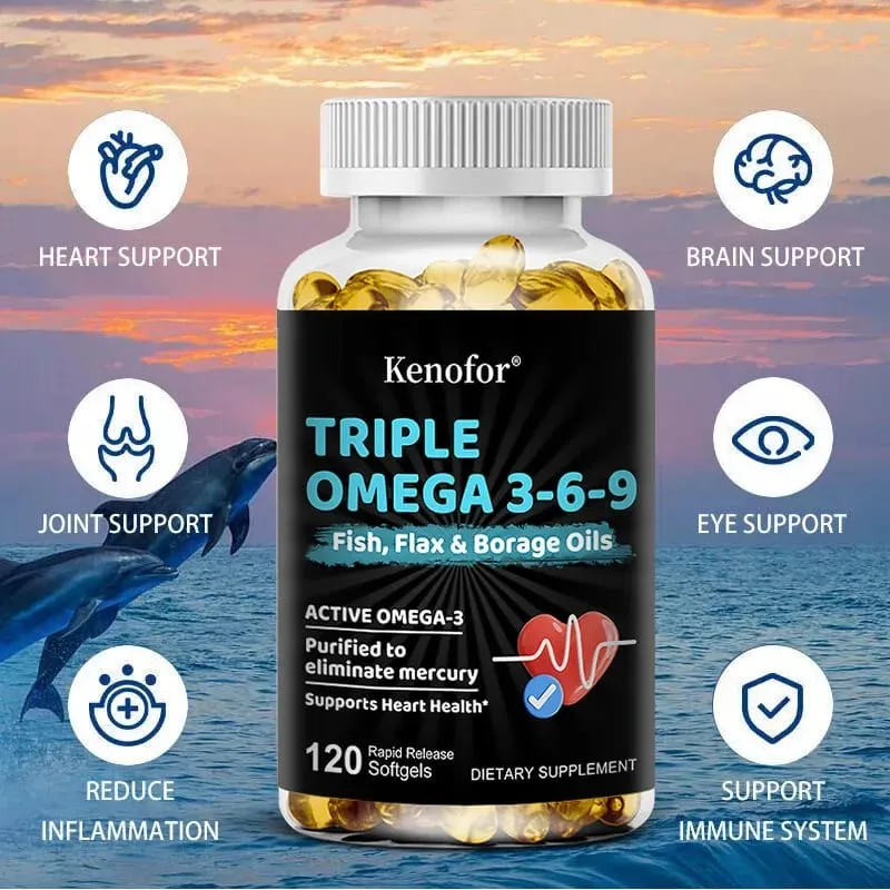 Triple Omega 3-6-9 - Fish Oil Flax Oil and Borage Oil - Supports Heart Brain and Joint Health — image 4