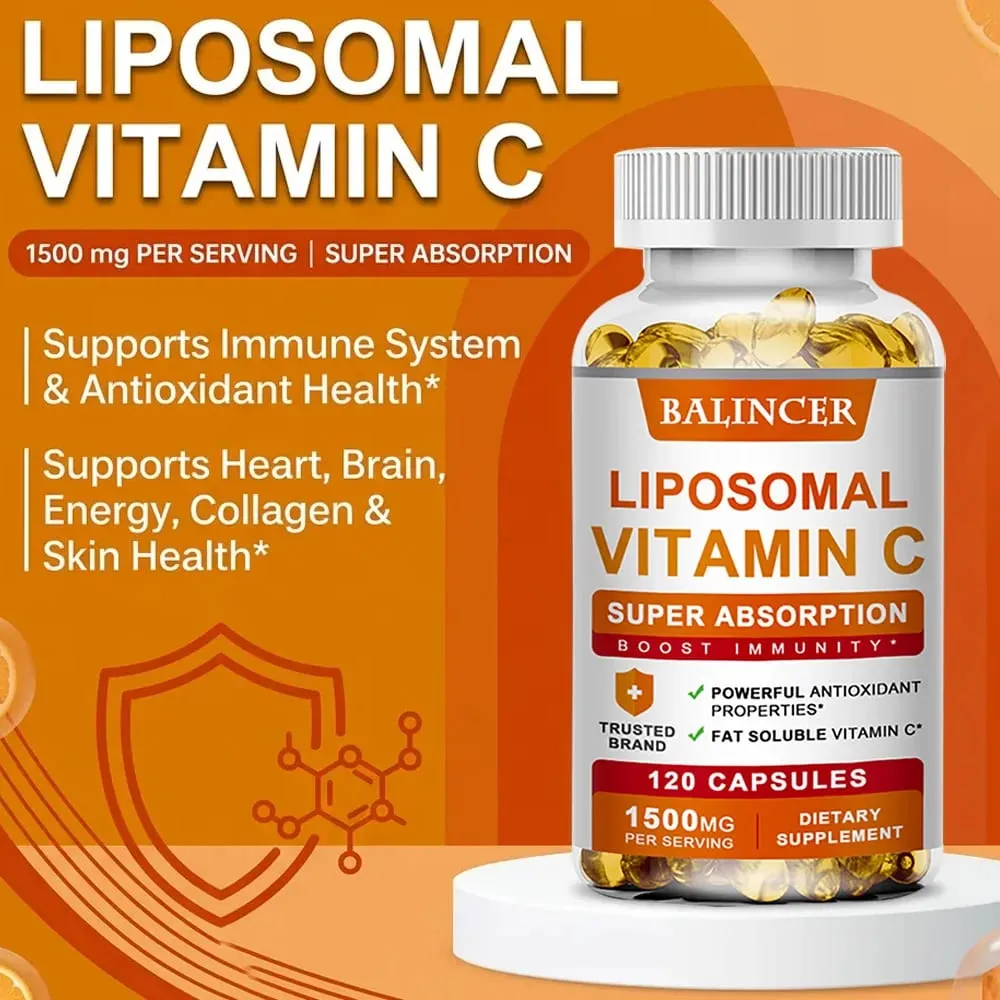 Liposomal Vitamin C Supports Antioxidant Health & Immune Function High Absorption Non-GMO Gluten Free – 120 Capsules
