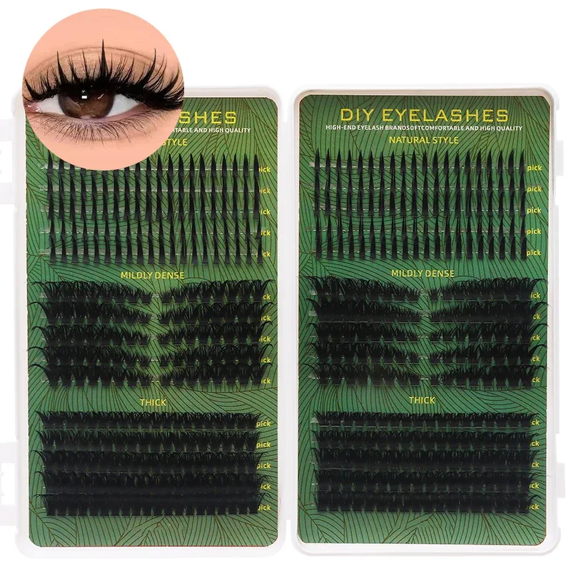 DIY Manga Spiky Cluster Lash Extensions Natural Mega Volume Individual Pre-Cut Segmented Lashes for At-Home Eye Makeup