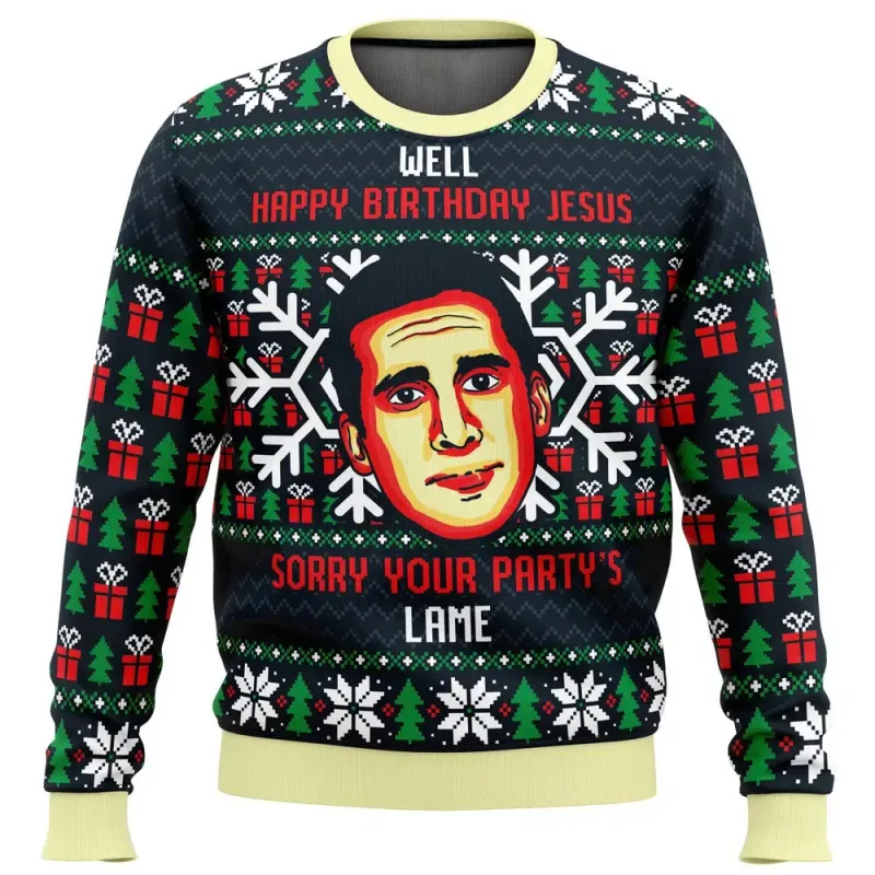 False The Office Ugly Merry Christmas Sweater 2025 New Fashion Men Oversized Hoodie Pullover Tops Winter Women Sweatshirt