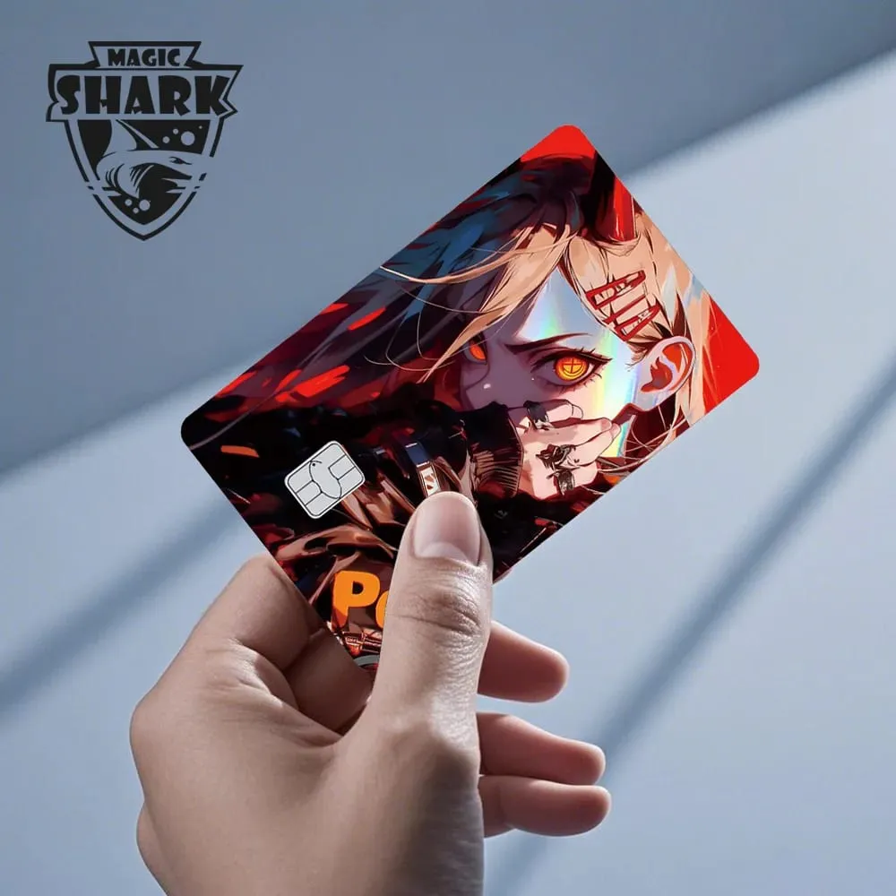 Magic Shark Cool Anime Cool Holographic Laser Shinny Film Skin Sticker Cover for Bank Credit Debit Card