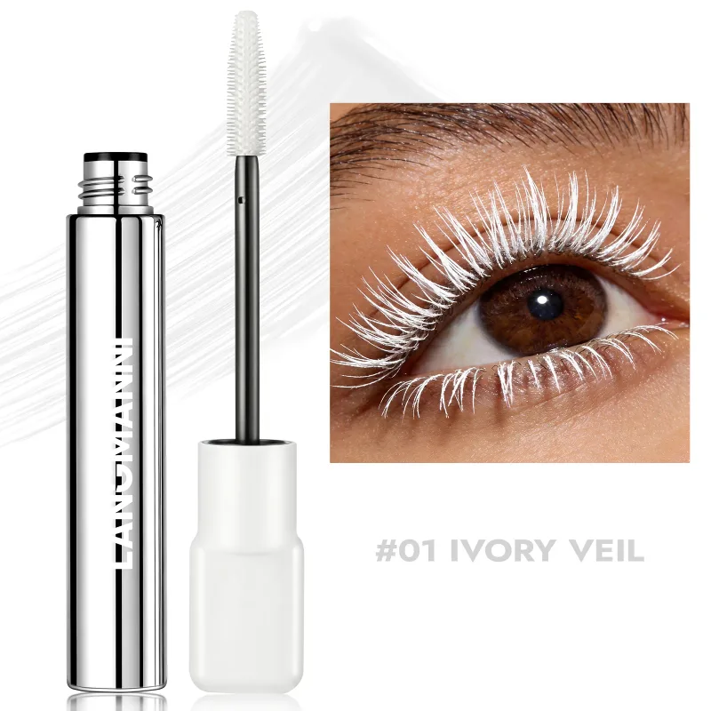 Silkefiber matblå mascara Farverig stor børste Forlæng øjenvipper Vandtæt Holder hurtigt tør GrønPink Curling Mascara Makeup