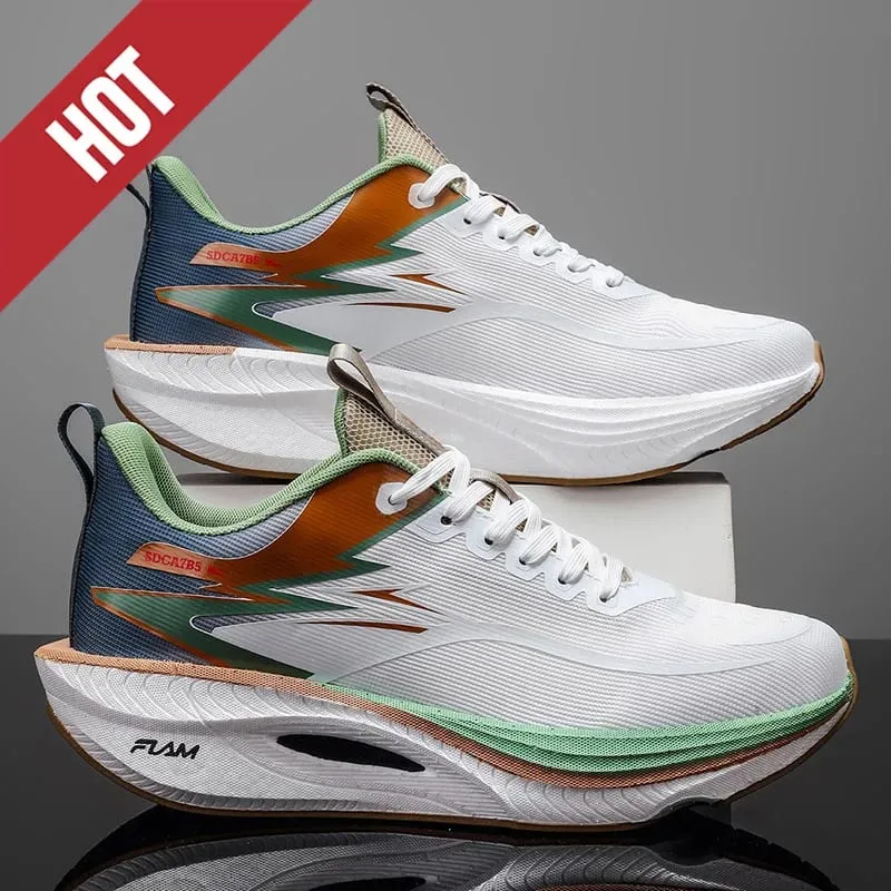 Men Running Shoes Carbon Board Air Cushion Marathon Sports Breathable Lightweight Women's Comfortable Athletic Outdoor Sneakers