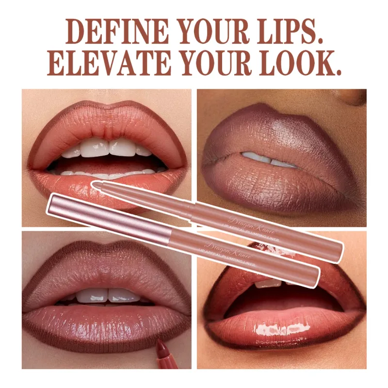 Matte Lip Liner Lipstick Pen Rotating Not Easy To Fade Rose Gold Lipliner Pencil Waterproof Non-Stick Cup Brown Lipliner Makeup