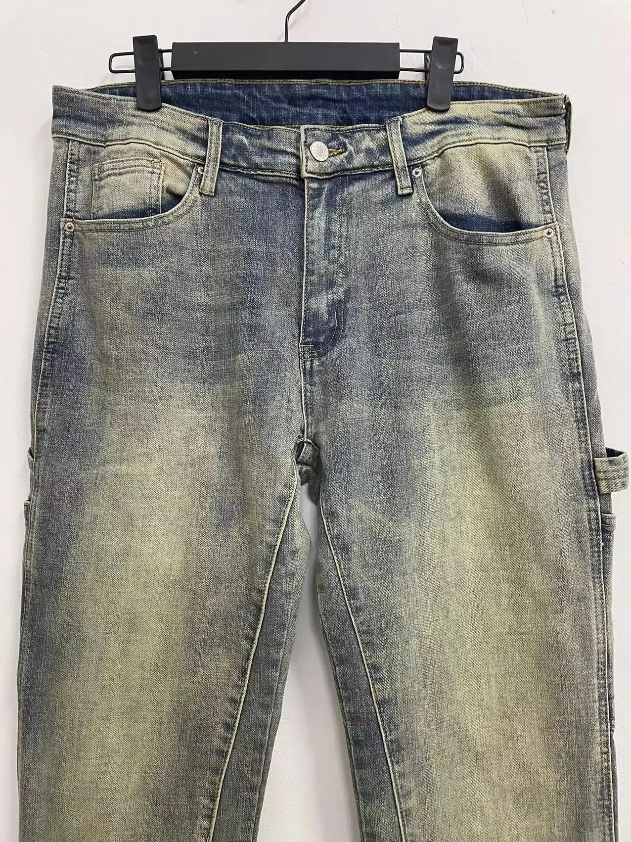 European American New Fashion Men's Solid Color Loose Straight Simple Basic Denim Trousers Mlae High Street Jeans Pants Clothes