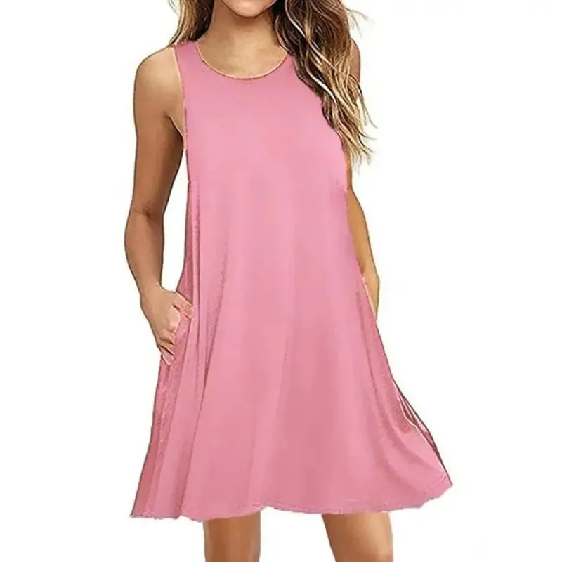 Vrouwen Zwart Wit Zomerjurk 2025 Polyester Korte Mouw O-hals Tops Casual Losse Jurk Vrouwelijke Straat Bohemian Jurk Vestidos
