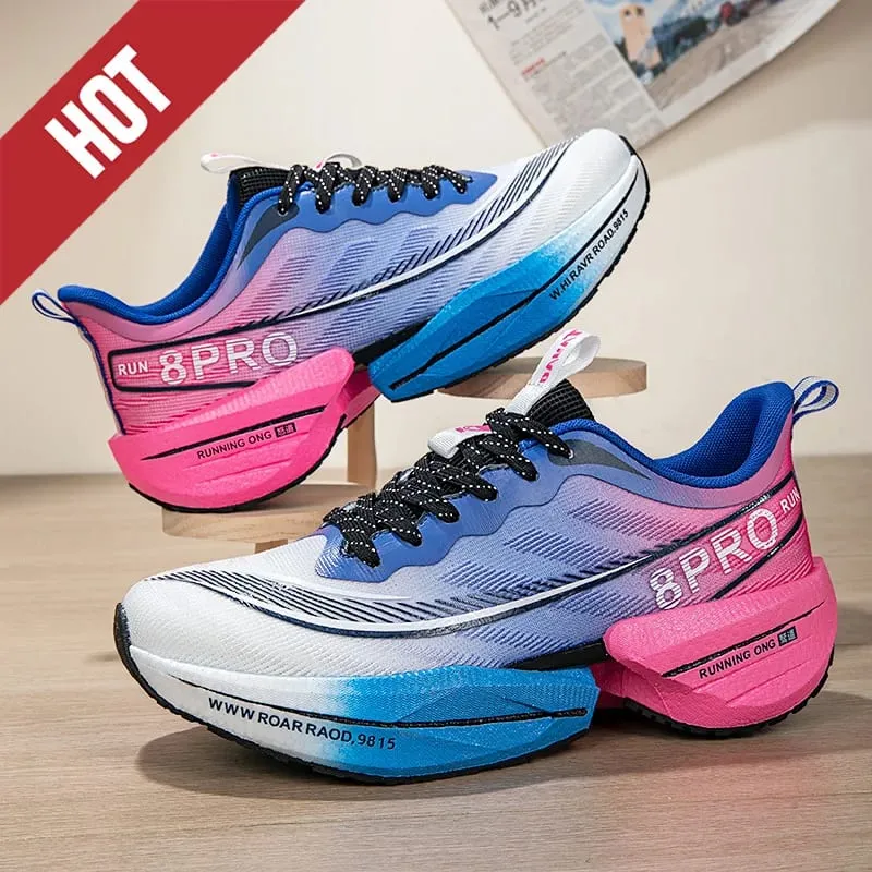 Men Running Shoes Casual Carbon Board Air Cushion Marathon Sports Breathable Lightweight Women's Comfortable Athletic Sneakers